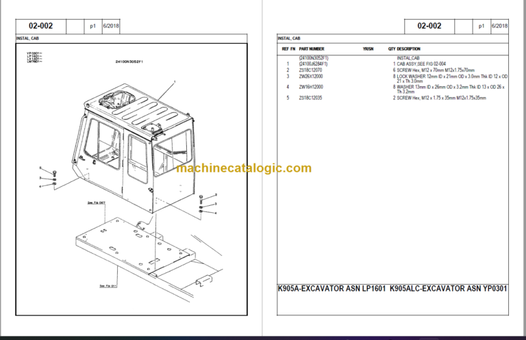 KOBELCO K905A K905ALC PARTS MANUAL