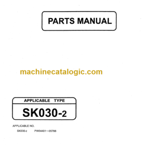 KOBELCO SK030-2 PARTS MANUAL