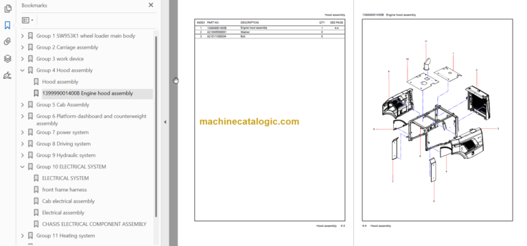 SANY SW953 PARTS BOOK
