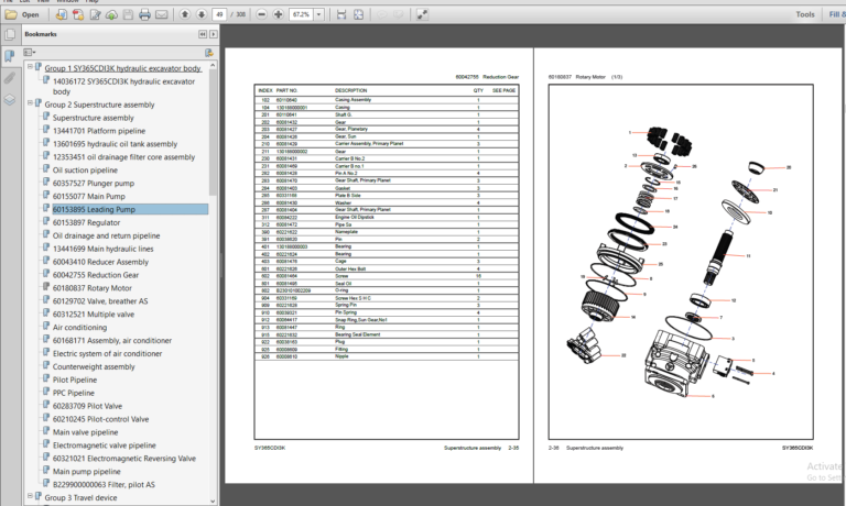 SANY PARTS MANUAL PDF SET 2022