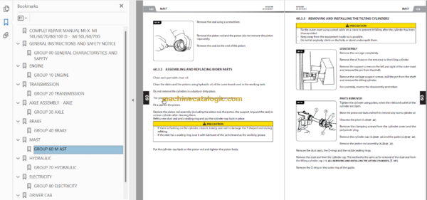 MANITOU MI 50 À 70 G S1 REPAIR MANUAL