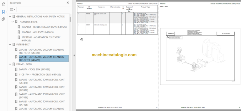 Manitou MLT 634 120PS ST3B PARTS CATALOGUE