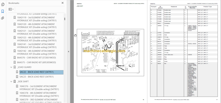 MANITOU MH 25-4T PARTS CATALOGUE