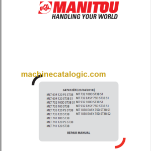 Manitou MLT 634 120 PS ST3B Repair Manual 2018