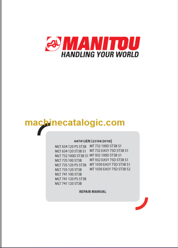 Manitou MLT 634 120 PS ST3B Repair Manual 2018