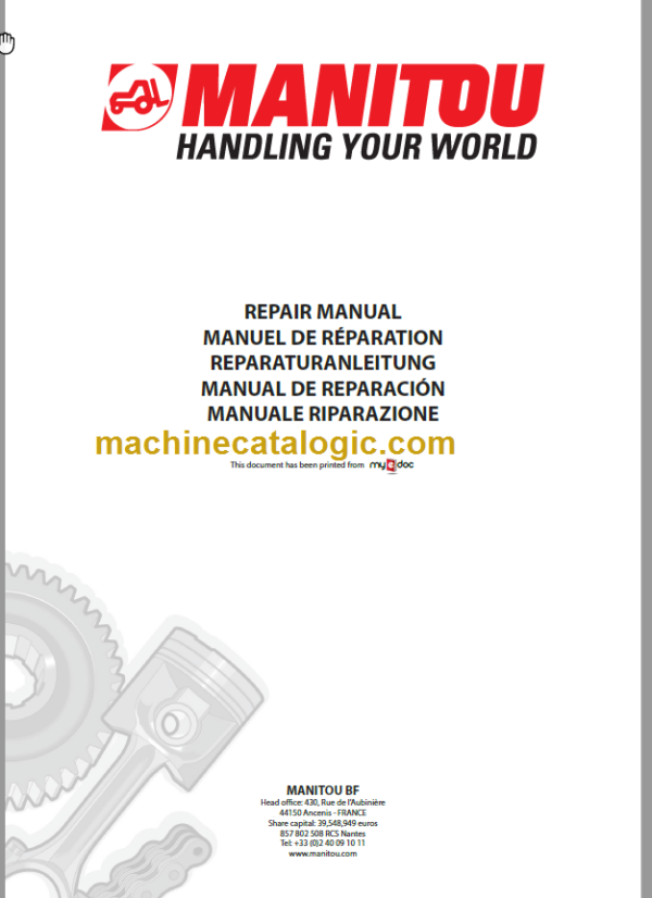 Manitou MLT 627 Repair Manual