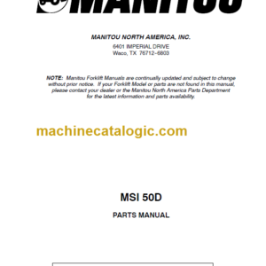 MANITOU MSI 50D PARTS MANUAL