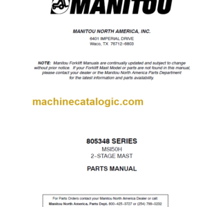 MANITOU 805348 Series Parts Manual