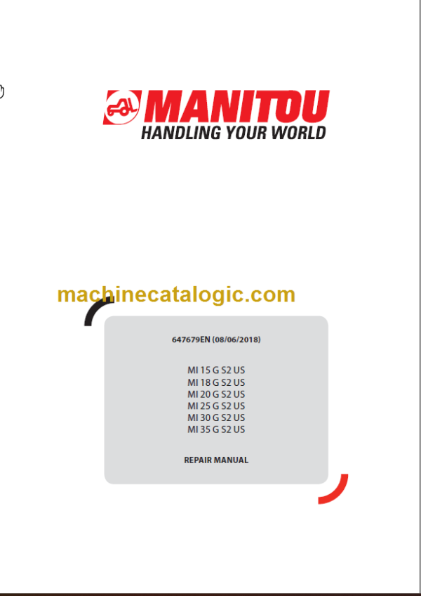 MANITOU MI 35 G S2 US REPAIR MANUAL