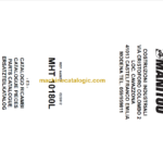 Manitou MHT 10180L E3 PARTS CATALOGUE