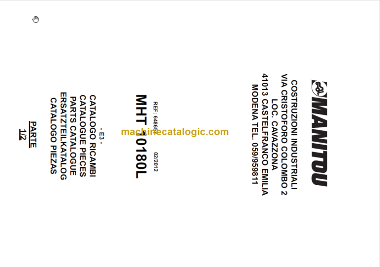 Manitou MHT 10180L E3 PARTS CATALOGUE