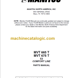 Manitou MVT 730T PARTS CATALOGUE