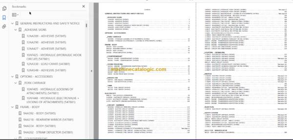 Manitou MLT 630 SB E2 PARTS CATALOGUE