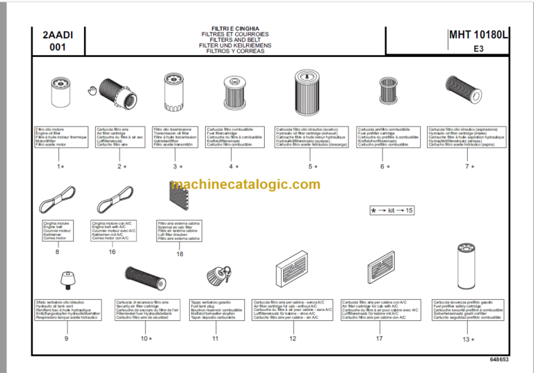 Manitou MHT 10180L E3 PARTS CATALOGUE