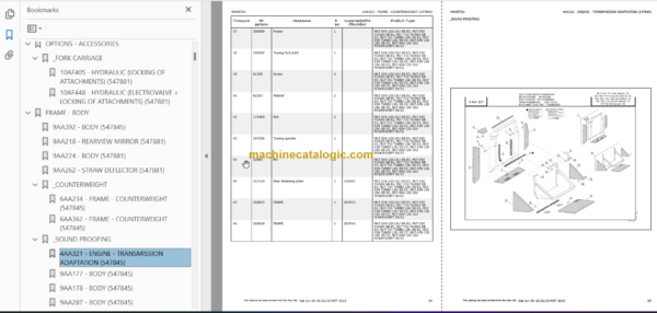 Manitou MLT 630 SB E2 PARTS CATALOGUE