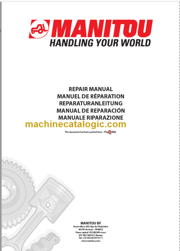 MANITOU M26-M50 MC30-MC79 Series 3-E2 Repair Manual