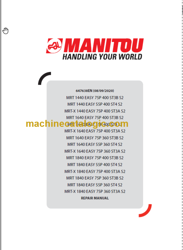 Manitou MRT 1640 EASY 55P 360 ST4 S2 REPAIR MANUAL