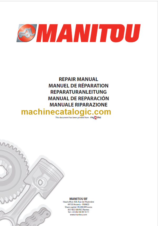 Manitou MLT 523 Repair Manual