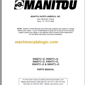 MANITOU S402TC-D PARTS MANUAL