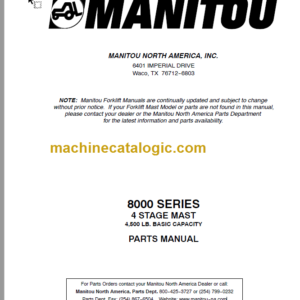 MANITOU 8000 Series Parts Manual