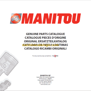 Manitou MHT 10225 L EVOLUTION E3 PARTS CATALOGUE