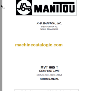 Manitou MVT 930T PARTS CATALOGUE