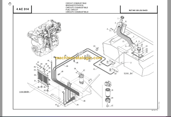 Manitou MLT 845 S4 E3 PARTS MANUAL