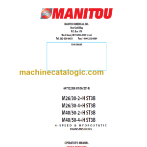 MANITOU M26 30-2 H ST3B OPERATOR’S MANUAL