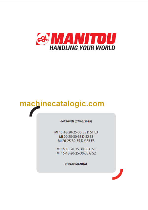 MANITOU MI 15-18-20-25-30-35 D S1 E3 REPAIR MANUAL