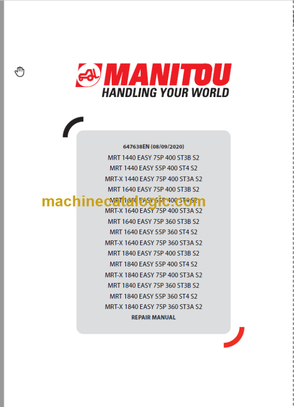 Manitou MRT 1640 EASY 55P 400 ST4 S2 REPAIR MANUAL