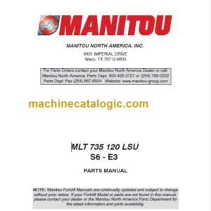 Manitou MLT 735 120 LSU S6 - E3 PARTS MANUAL