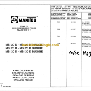 MANITOU MSI 25D - MSI 25D BUGGIE PARTS CATALOGUE