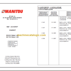 MANITOU MI 70H PARTS CATALOGUE