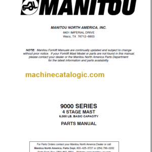 MANITOU 9000 Series Parts Manual