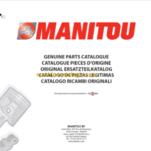 Manitou MHT-X 10225 L EVOLUTION E3 PARTS CATALOGUE