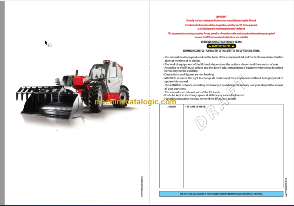 Manitou MLT 960 Operator's Manual