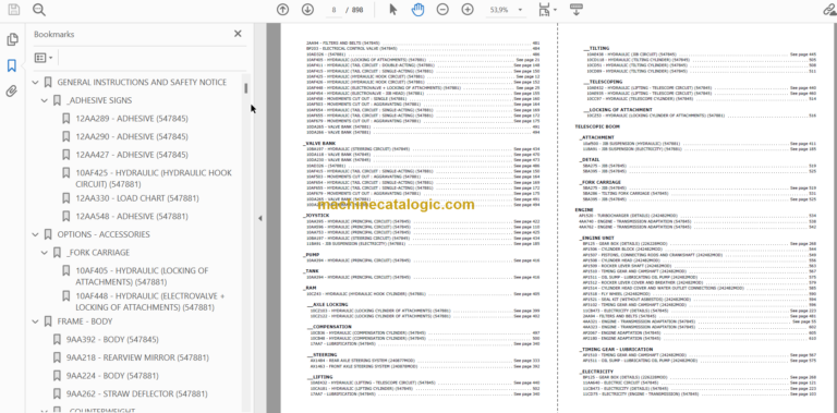 Manitou MLT 634 120 LSU SB E2 PARTS CATALOGUE