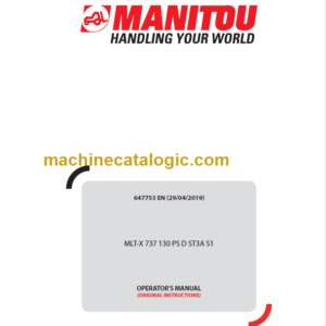 Manitou MLT-X 737 Operator's Manual