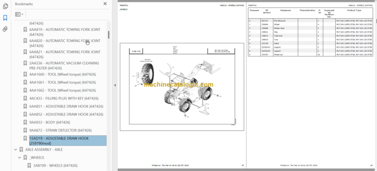 Manitou MLT 634 120PS ST3B PARTS CATALOGUE