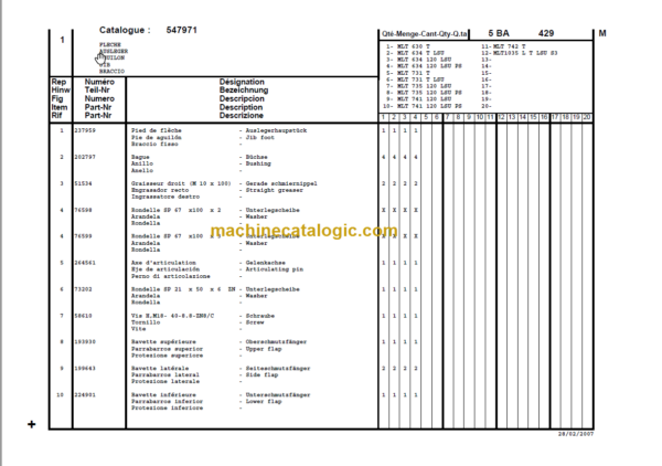 Manitou MLT 630-742-1035-741-735-731-634 Parts Catalog