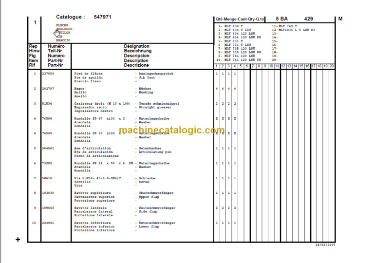 Manitou MLT 630-742-1035-741-735-731-634 Parts Catalog