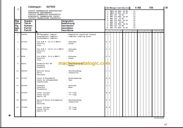 MANITOU MH25-4 Turbo S2-E3 PARTS MANUAL