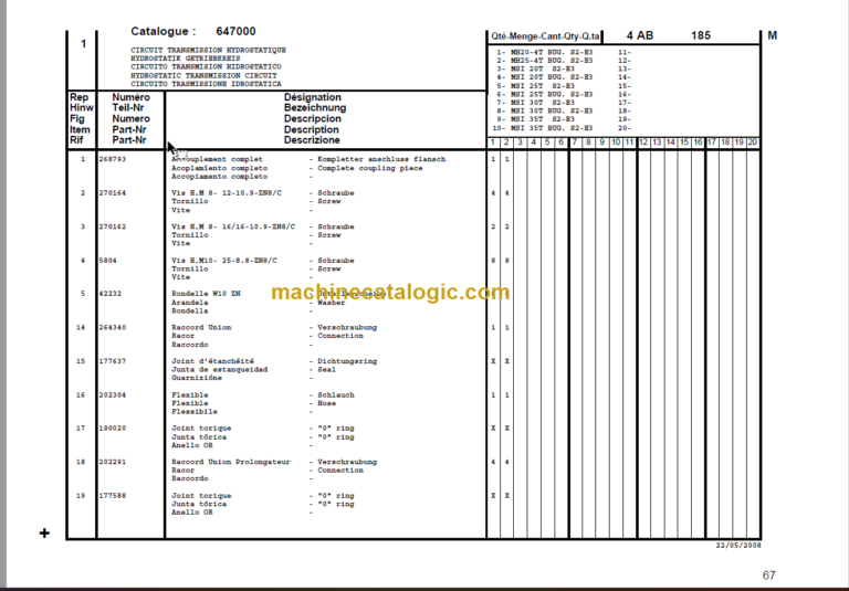MANITOU MH25-4 Turbo S2-E3 PARTS MANUAL