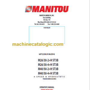 MANITOU M26 30-4+H ST3B OPERATOR’S MANUAL