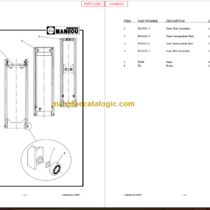 MANITOU 9000 Series Parts Manual