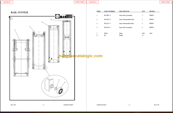 MANITOU 9000 Series Parts Manual