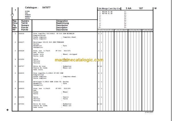 MANITOU MI 70H PARTS CATALOGUE