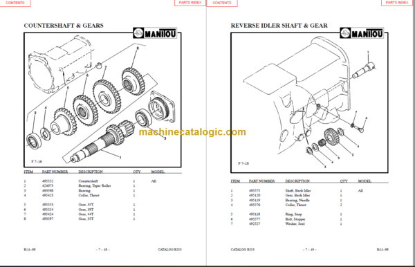 MANITOU S404TC-D PARTS MANUAL