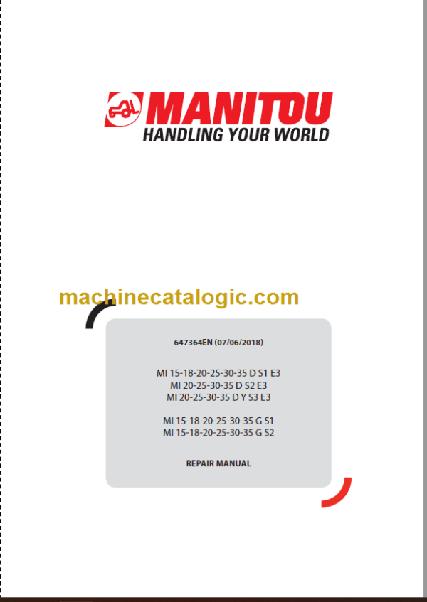 MANITOU MI 15-18-20-25-30-35 G S1 REPAIR MANUAL