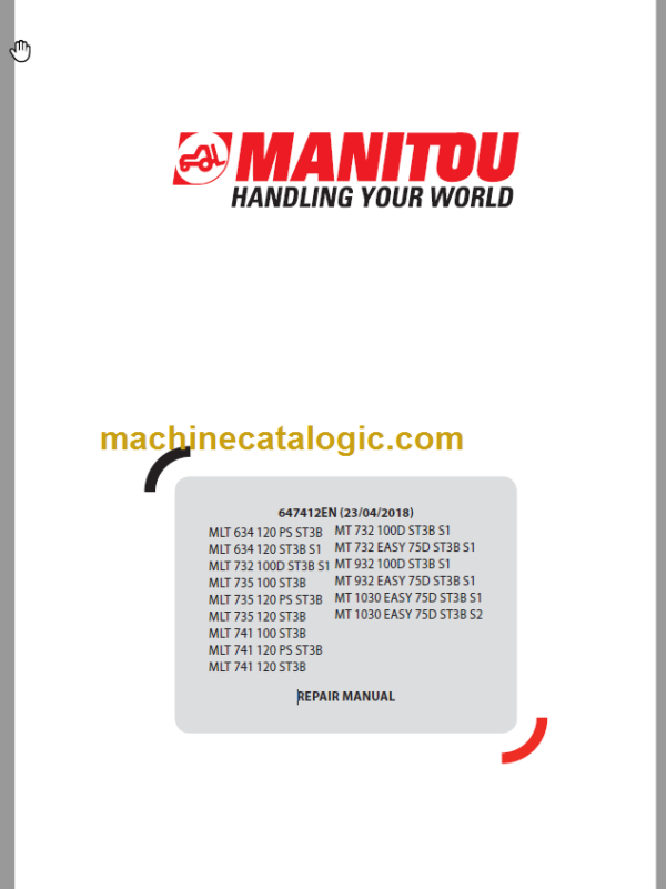 Manitou MLT 732 Repair Manual